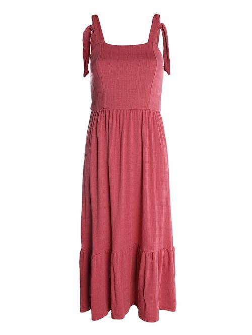 Vestido Malha Texturizada Midi Autentique Feminino ROSA
