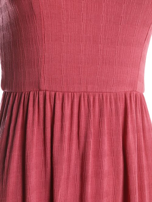 Vestido Malha Texturizada Midi Autentique Feminino ROSA
