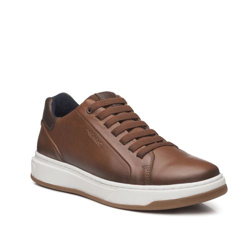 Tênis Casual Pegada Masculino em Couro Pinhão 111702-05