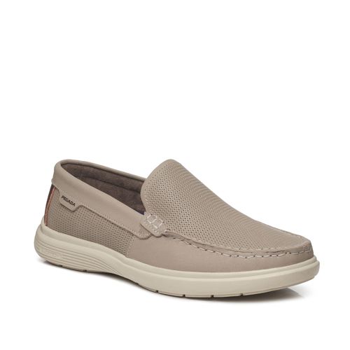 Mocassim Pegada Masculino em Couro Areia 142202-08