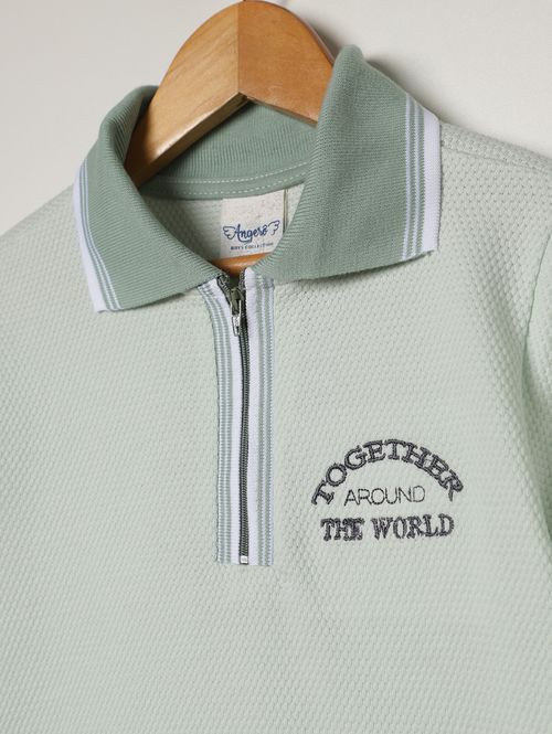 Polo Manga Curta Infantil Para Menino - VERDE CLARO