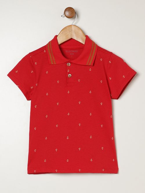 Polo Malha Infantil Para Menino - VERMELHO