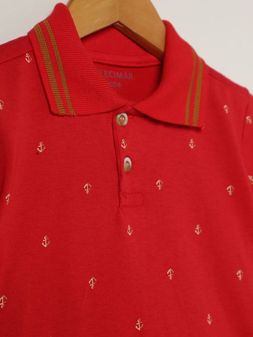 Polo Malha Infantil Para Menino - VERMELHO