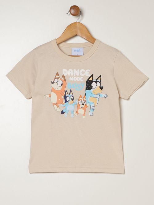 Camiseta Bluey Manga Curta Infantil Para Menino - NUDE
