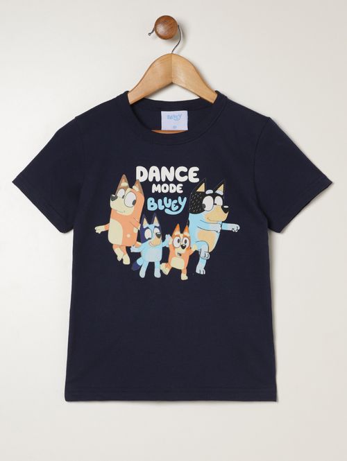 Camiseta Bluey Manga Curta Infantil Para Menino - MARINHO