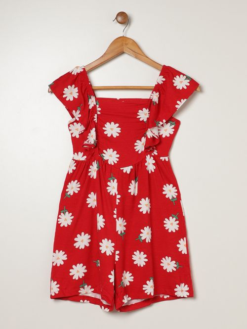 Macacão Juvenil Para Menina - VERMELHO