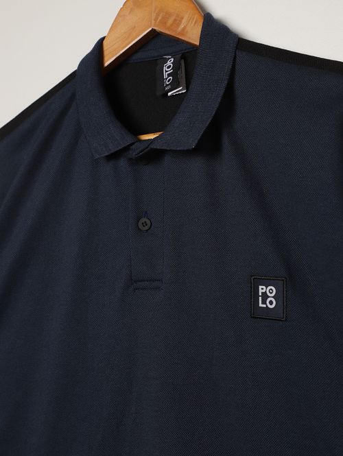 Polo Piquet Manga Curta Plus Size Masculina MARINHO