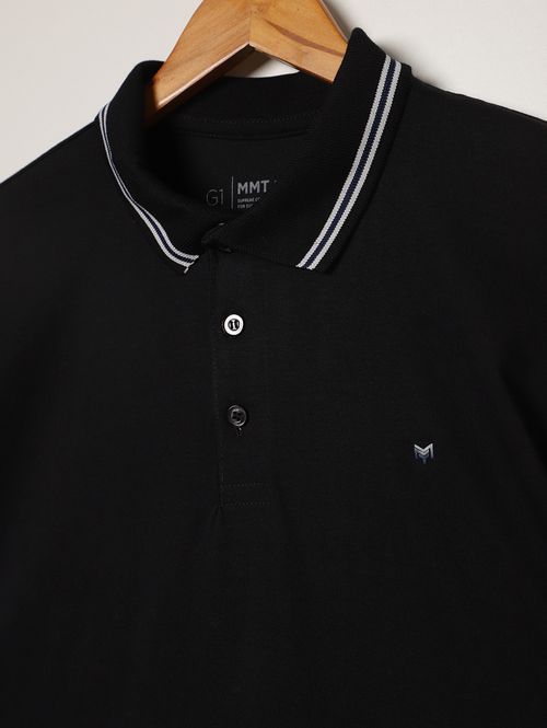 Polo Manga Curta Plus Size Masculina PRETO