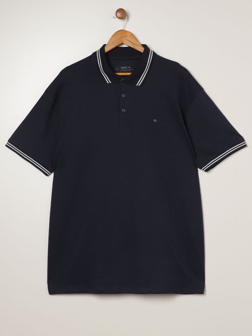 Polo Manga Curta Plus Size Masculina MARINHO