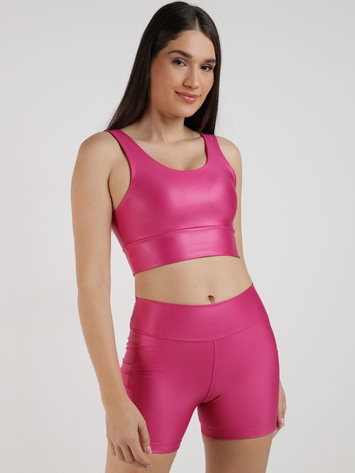 Top Fitness Cirrê Vels Feminino ROSA