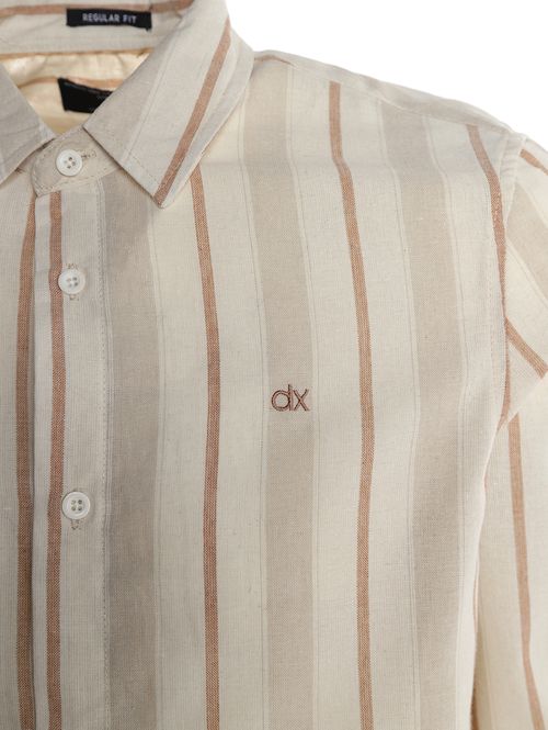 Camisa Listrada Dixie Masculina BEGE