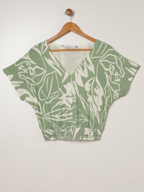 Blusa Manga Curta Autentique Plus Size Feminina VERDE