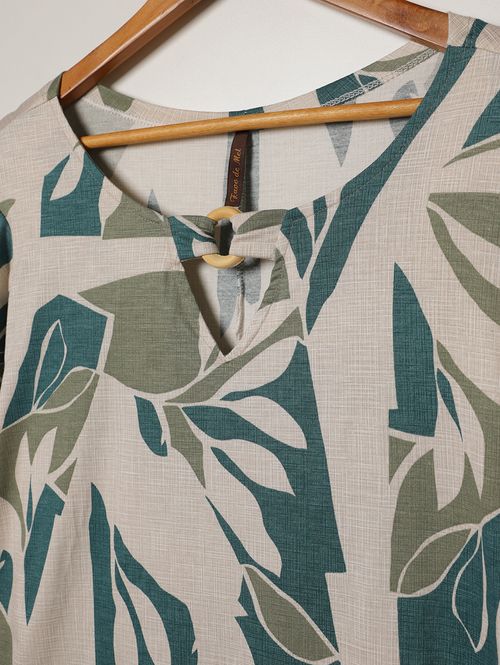 Blusa Argola Manga Curta  Plus Size Feminina VERDE