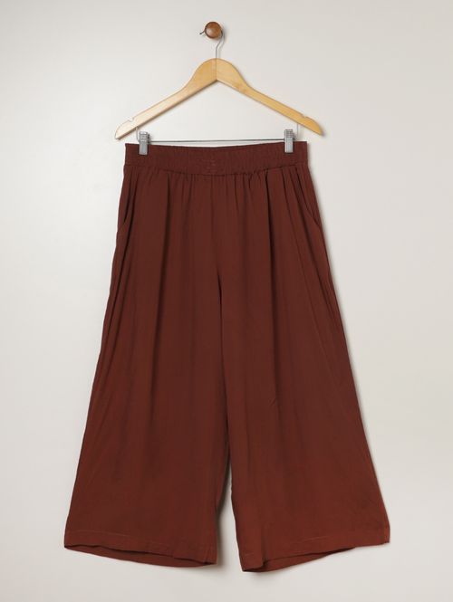 Calça Pantacourt Plus Size Feminina MARROM