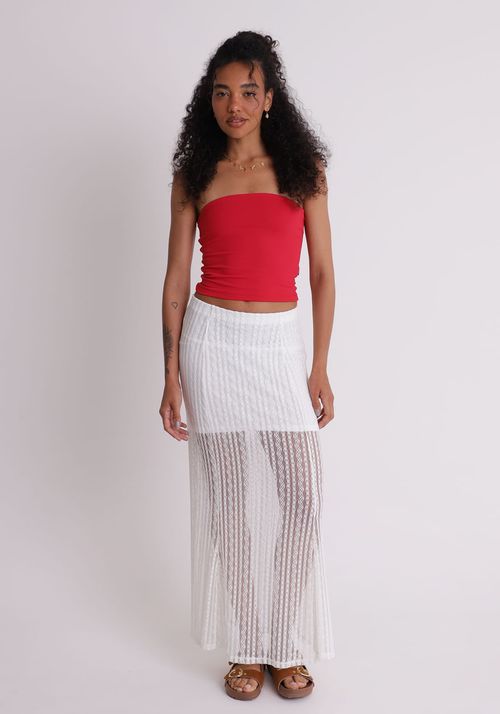 Blusa top sem alça vermelho