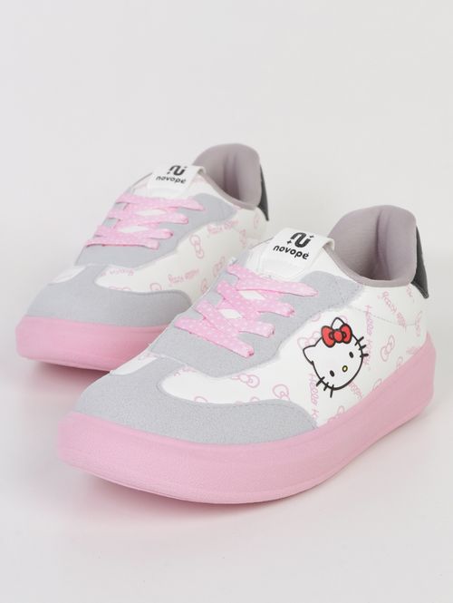 Tênis Hello Kitty Novopé Infantil Para Menina- BRANCO/ROSA CLARO