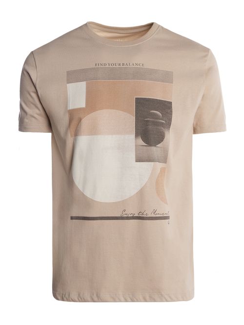 Camiseta Estampada Masculina BEGE