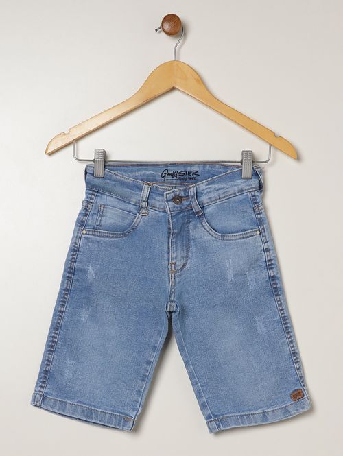 Bermuda Jeans Gangster Juvenil Para Menino - AZUL