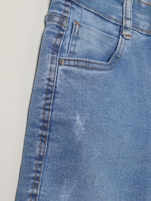 Bermuda Jeans Gangster Juvenil Para Menino - AZUL