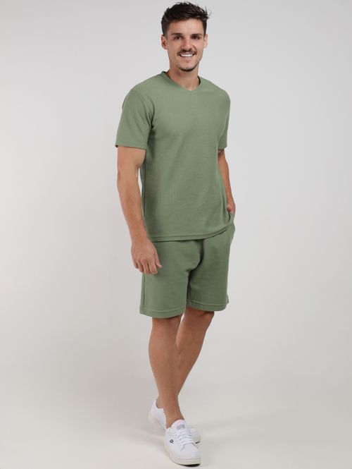 Bermuda Malha Texturizada Vels Masculina VERDE