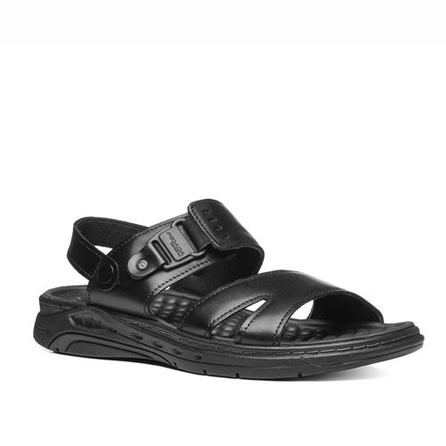 Sandália Pegada Masculino em Couro Preto 134553-03