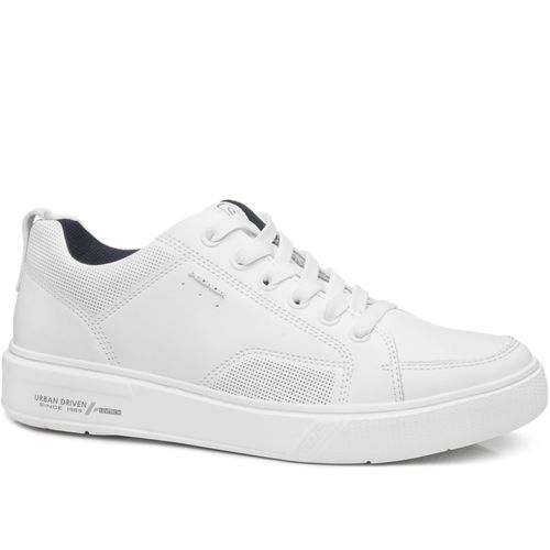 Tênis Casual Pegada Masculino em Couro Branco 111902-01