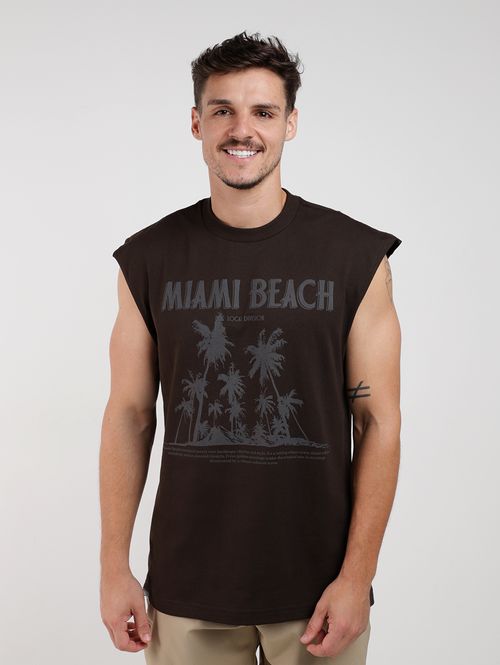 Camiseta Oversized Regata Masculina MARROM