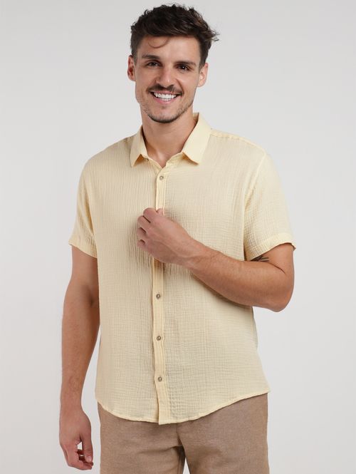 Camisa Manga Curta Masculina AMARELO
