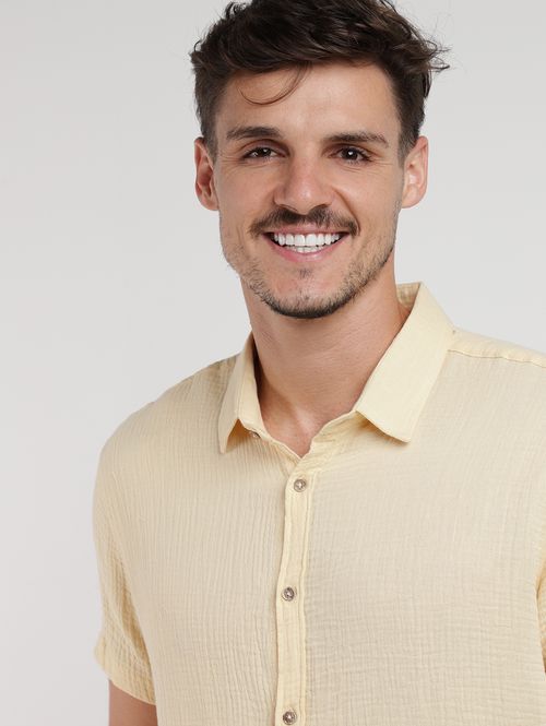 Camisa Manga Curta Masculina AMARELO