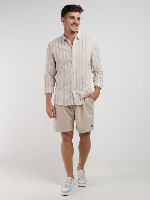 Camisa Listrada Dixie Masculina BEGE