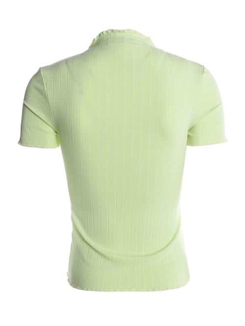 Blusa Canelada Manga Curta Autentique Feminina VERDE CLARO