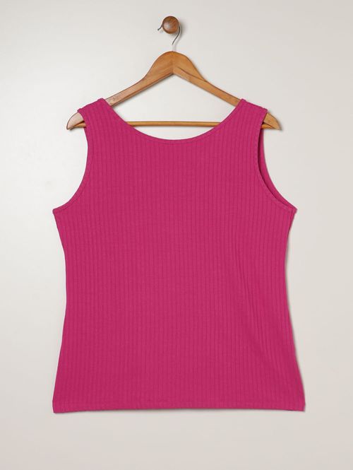 Blusa Regata Básica Autentique Plus Size Feminina Rosa