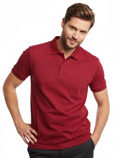 Polo Manga Curta Vilejack Masculina VINHO