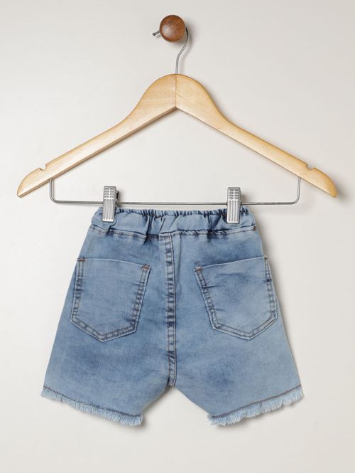 Short Jeans Infantil Para Menina - AZUL