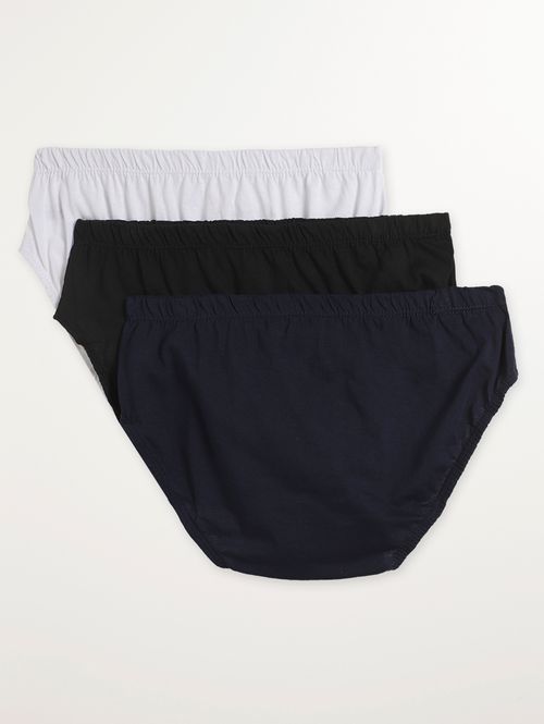 Kit Com 03 Cuecas Slip Masculinas BRANCO/PRETO/MARINHO