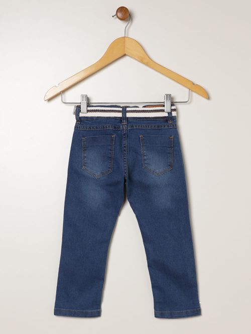 Calça Jeans Com Cinto Infantil Para Menino - AZUL