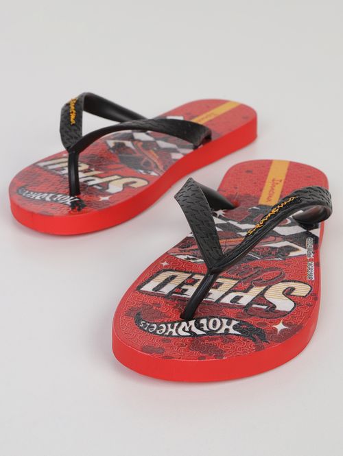 Chinelo Hot Wheels Ipanema Juvenil Para Menino- VERMELHO/PRETO