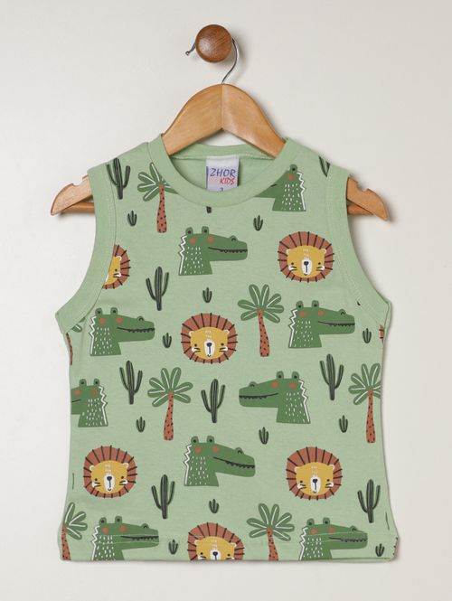 Camiseta Regata Infantil Para Menino - VERDE