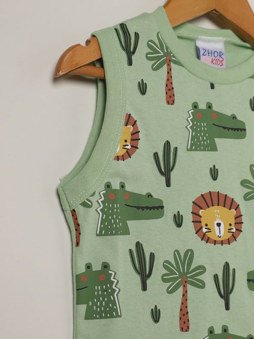 Camiseta Regata Infantil Para Menino - VERDE