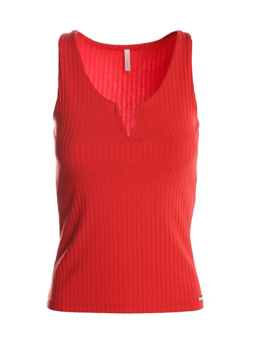 Blusa Canelada Regata Feminina VERMELHO