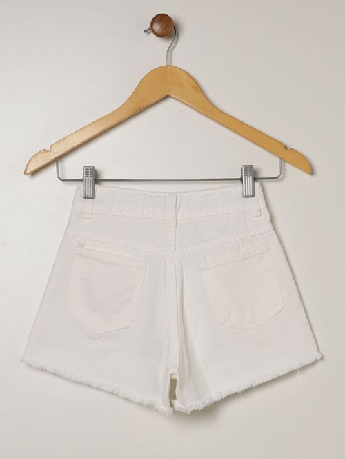 Short Sarja Juvenil Para Menina - OFF WHITE