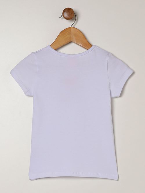Blusa Manga Curta Infantil Para Menina - BRANCO