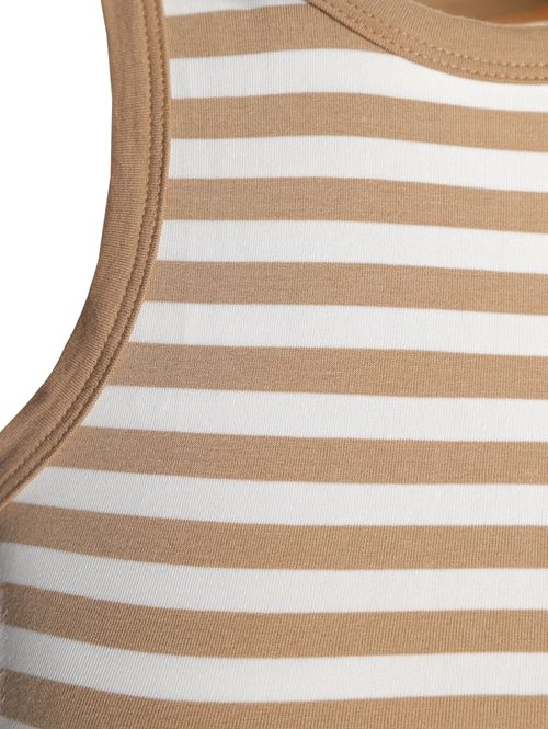 Blusa Cropped Regata Listrada Feminina CARAMELO