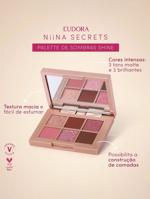 Paleta de Sombras Rosé Shine Niina Secrets UNICO