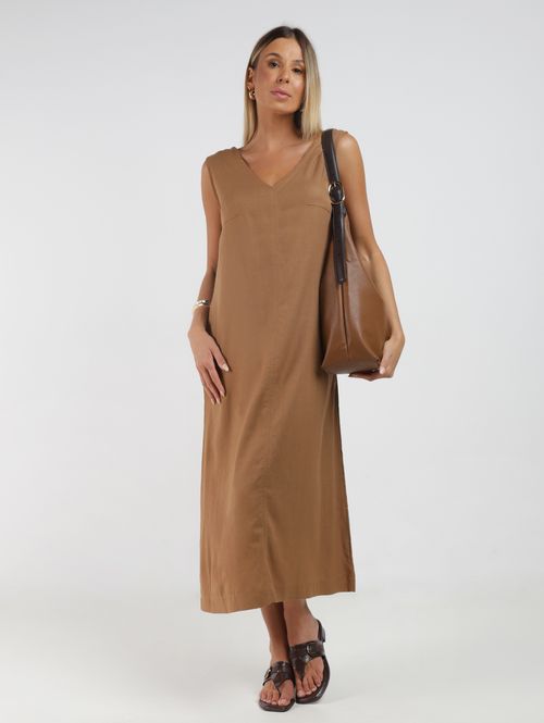 Vestido Midi Autentique Feminino MARROM