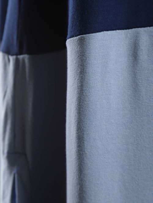 Vestido Longo Bloco de Cores Feminino MARINHO/AZUL CLARO/AZUL