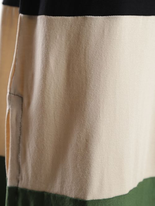 Vestido Longo Bloco de Cores Feminino PRETO/BEGE/VERDE