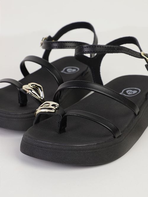 Sandália Papete Molekinha Infantil Para Menina - PRETO