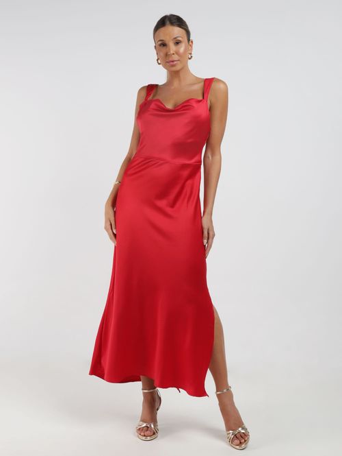 Vestido Plano Feminino VERMELHO
