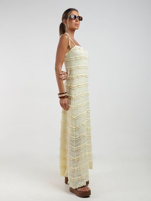 Vestido Malha Rendada Eagle Rock Feminino AMARELO